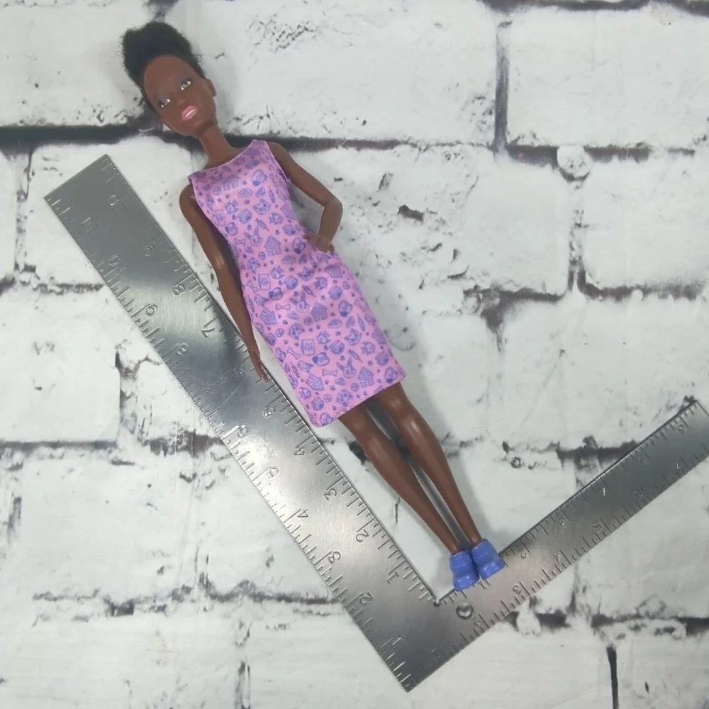 Mattel Barbie AA Doll African American Afro 2014 purple dress And‎ Shoes